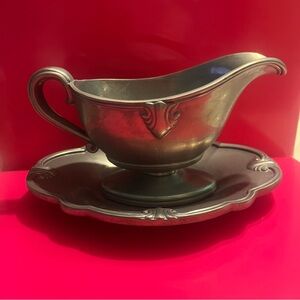 Lenox Pewter Gravy Boat and tray